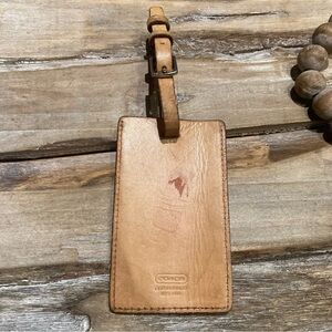 VINTAGE COACH LUGGAGE TAG GENUINE LEATHER
